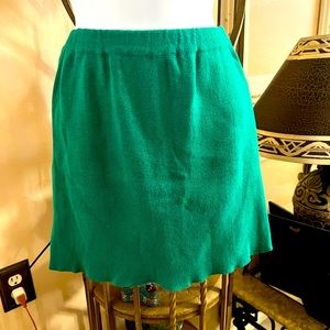 UNITED COLORS OF BENETTON Vintage 1980s Bright Green Knit Wool Pencil Skirt S